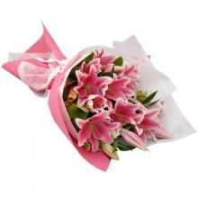 10 Stem Pink Lilies Bouquet