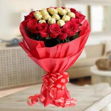 15 Red Roses and 16 Ferrero Rocher chocolates