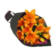 Orange lilies bouquet