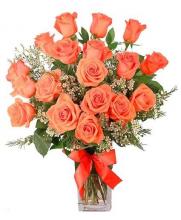 18 Orange Roses Vase