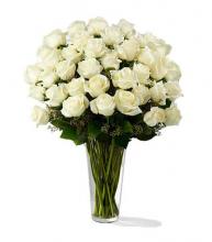 24 White Roses Vase