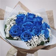 Bouquet of 12 Blue Roses